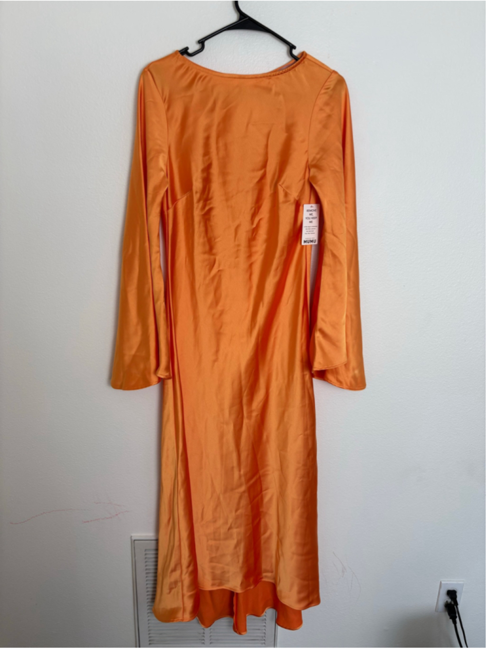 Show Me Your Mumu Sarah Midi Dress Women’s Size XS In Tangerine Fluid Satin